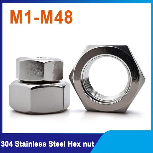 2/50PCS 304 Stainless Steel Hex Nut Metric Threaded Metalworking Hexagonal Nuts M1-M24(M10 (5Pcs)) in Saudi Arabia