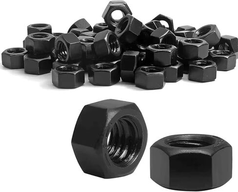 2/50PCS Black Oxide Carbon Steel Metric Hex Hexagon Nuts M2-M27(M2 (50pcs)) in Saudi Arabia