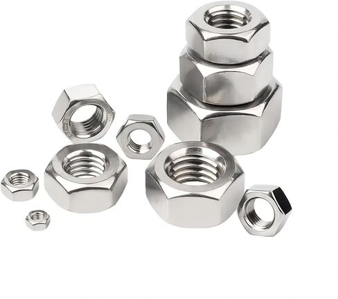 5/10pcs M2-M12 304 Stainless Steel Hexagon Nut (M3 (50pcs)) in Saudi Arabia