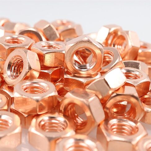 1/30PCS Hexagon Nut High Temperature Resistance Conductive Conduction M3-M20 Red Copper Hex Nuts(20Pcs M5) in Saudi Arabia