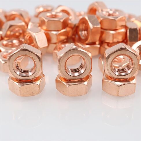 1/30PCS Hexagon Nut High Temperature Resistance Conductive Conduction M3-M20 Red Copper Hex Nuts(20Pcs M5) in Saudi Arabia