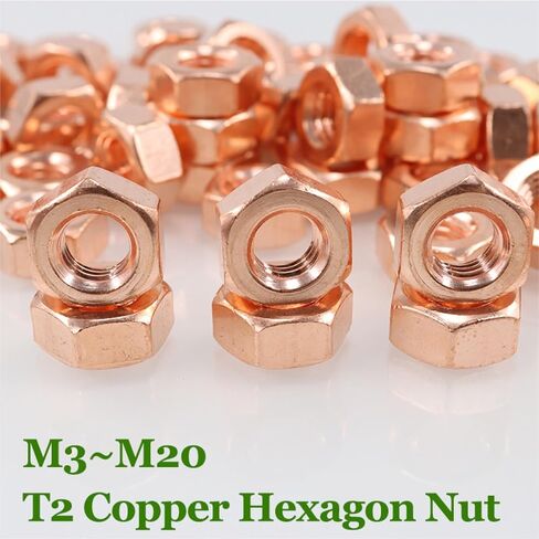 2/10pcs نقي النحاس مسدس غسالة القفل غطاء المسمار الترباس M3-M20 ارتفاع درجة الحرارة التوصيل السداسي السداسي (5pcs m3) in Saudi Arabia