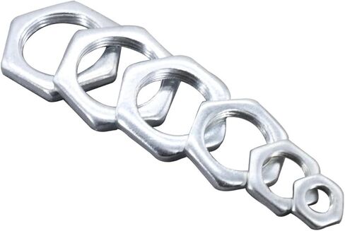M6-M18 Galvanized Iron Hexagon Thin Nut Small Hexagonal Flat Nut(M10x0.75x3(20pcs)) in Saudi Arabia