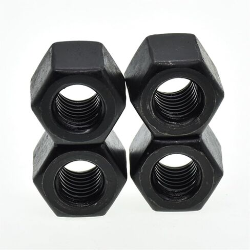 10PCS M6-M27 Black Carbon Steel Hexagon Thick Nuts(M20-2.5(10PCS)) in Saudi Arabia