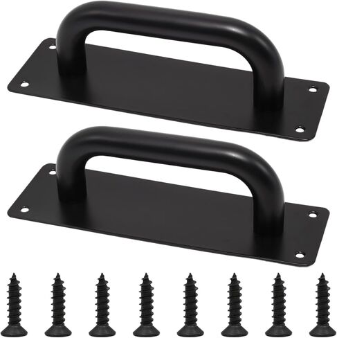 2pcs صغيرة أسود من الفولاذ المقاوم للصدأ الشقوق السحب ، السحب ، السحب مقبض ، السحب ودفع لوحة المقبض للباب الخشبي أو المركب (زوج واحد) in Kuwait
