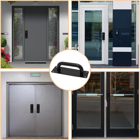 2pcs صغيرة أسود من الفولاذ المقاوم للصدأ الشقوق السحب ، السحب ، السحب مقبض ، السحب ودفع لوحة المقبض للباب الخشبي أو المركب (زوج واحد) in Kuwait