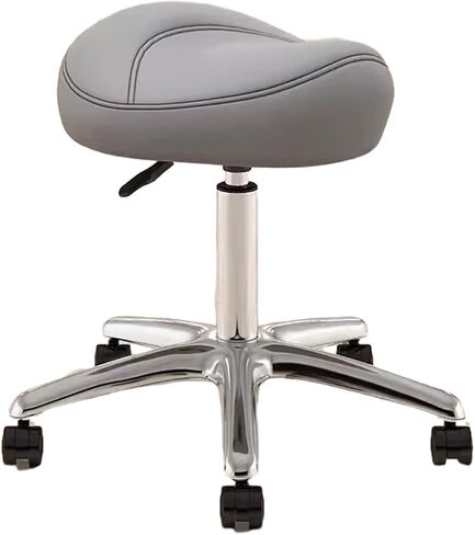 Adjustable Height Saddle Chair for Dental Hygienist and Artists Rolling Stool with 360° Swivel Metal Salon Seat PU Wheel(Black) in Saudi Arabia