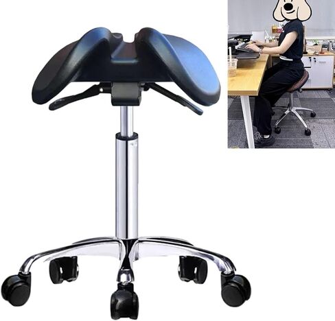 Swivel Chair Office Lift Split Style Saddle Stool, Rotating Hydraulic Medical Rolling Chair, Ergonomic Saddle Chair on Wheels for Dentisit Hair Stylist Height(45) in Kuwait