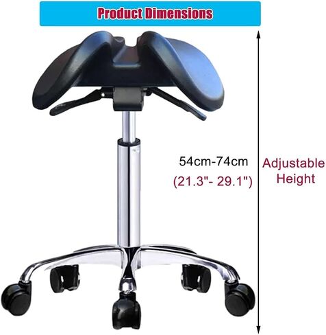Swivel Chair Office Lift Split Style Saddle Stool, Rotating Hydraulic Medical Rolling Chair, Ergonomic Saddle Chair on Wheels for Dentisit Hair Stylist Height(45) in Kuwait