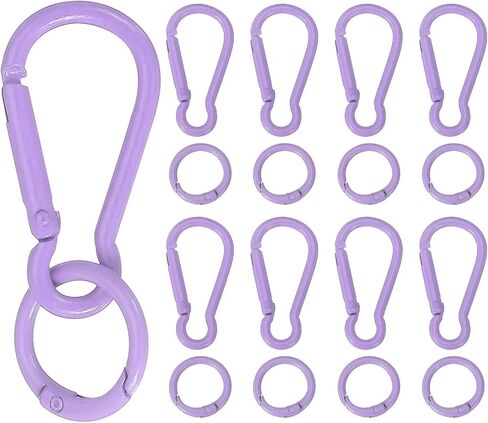 uxcell Spring Snap Clip, Spring Snap Key Chain Hook with O Ring, Multipurpose Candy Color Quick Link Keychain Clips Buckle in Saudi Arabia