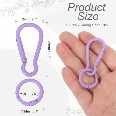 uxcell Spring Snap Clip, Spring Snap Key Chain Hook with O Ring, Multipurpose Candy Color Quick Link Keychain Clips Buckle in Saudi Arabia