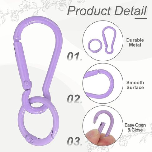 uxcell Spring Snap Clip, Spring Snap Key Chain Hook with O Ring, Multipurpose Candy Color Quick Link Keychain Clips Buckle in Saudi Arabia