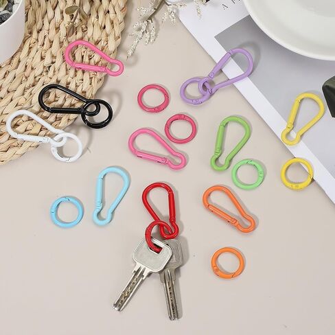 uxcell Spring Snap Clip, Spring Snap Key Chain Hook with O Ring, Multipurpose Candy Color Quick Link Keychain Clips Buckle in Saudi Arabia