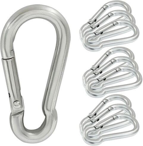 10 PCS Spring Snap Hooks Hight Duty ، M4/1.57 بوصة مقطع من الفولاذ المقاوم للصدأ المقاوم للصدأ ، للنشاط الداخلي والخارجي ، والتخييم ، وصيد الأسماك ، والمشي (الفضة) in Saudi Arabia