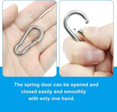 10 PCS Spring Snap Hooks Hight Duty ، M4/1.57 بوصة مقطع من الفولاذ المقاوم للصدأ المقاوم للصدأ ، للنشاط الداخلي والخارجي ، والتخييم ، وصيد الأسماك ، والمشي (الفضة) in Saudi Arabia