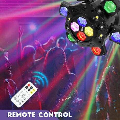 Moving Head DJ Lights-150W LED Stage Light 6 Arms Beam 4-in-1 RGBW,Red Green Starlight and White Amber Flashing Lights, Bee Eye Effect,DMX Controlled&Remote for DJ Stage/Parties/Disco/Dlubs/Weddings in Saudi Arabia