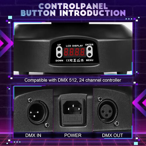 Moving Head DJ Lights-150W LED Stage Light 6 Arms Beam 4-in-1 RGBW,Red Green Starlight and White Amber Flashing Lights, Bee Eye Effect,DMX Controlled&Remote for DJ Stage/Parties/Disco/Dlubs/Weddings in Saudi Arabia