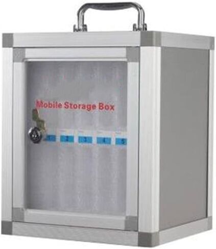 مربع تخزين الهاتف المحمول للموظفين - خزانة تخزين سطح المكتب الشفافة مع 60 مقصودات لتخزين الهاتف المحمول الآمن in Kuwait