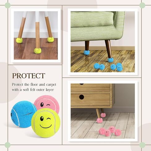 SYHOIDE 24 PCS CRIPT GLIDE BRALS لكبار السن Precut Tennis Smile Ball Cairs Clide Clide لكبار السن ، وحماية أرضية الأثاث in Saudi Arabia