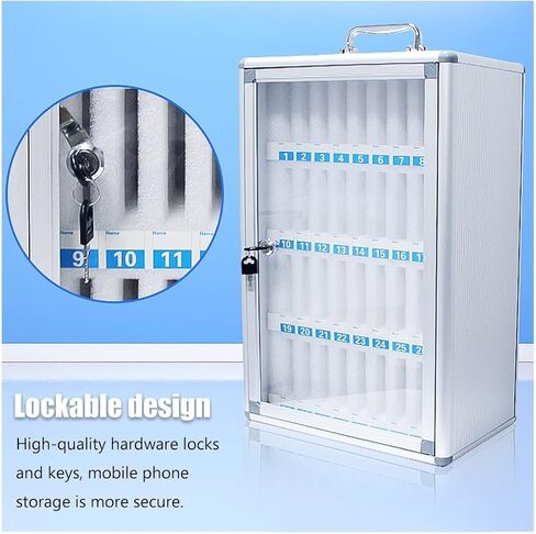 خزانة تخزين الهاتف الخليوي للفصول الدراسية - صندوق تخزين الهاتف القابل للقفل مثبت على الجدار مع 12/24/36/48/60 فتحات in Kuwait