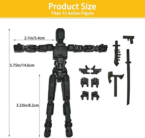 T13 Action Figure Set, 10PCS Robot Action Figure 3D Printed Toys Lucky Titan 13 Action Figure with Multiple Accessories, Dummy 13 Multi-Jointed Movable, Gifts for boys and girls (Requires Assembly) in Saudi Arabia