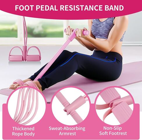 8pcs Pilates Ring Set,Pilates Exercise Equipment Set with 6-Tube Pedal Resistance Band 5Pcs Resistance Bands Open-Back Fitness Figure for Strength Flexibility Stability and Body Toning in Saudi Arabia