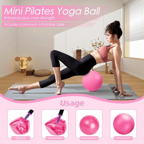 Pilates Essentials Kit for Women, Home Pilates Kit – 12" Pilates Ring, 9" Pilates Ball, Stretching Strap, 5 Resistance Bands, Yoga Socks, Pilates Kit for Home Workouts, Core Strength & Flexibility in Kuwait
