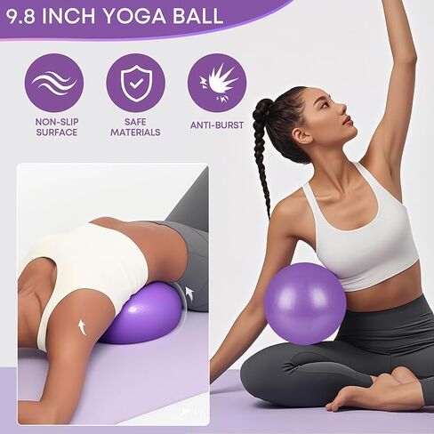 13 Pcs Pilates Essentials Kit for Women, Home Workout Equipment Set with 9.8" Ball, Magic Circle, Accessories, Perfect for Beginners to Toning & Fitness, Pink in Saudi Arabia
