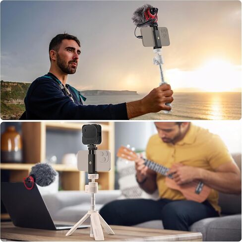 Neewer Basic Selfie Stick Trans Tripod for DSLR Action Camera Webcam ، Mini Vlogging Video Desk Stand Accessories متوافقة مع GoPro Hero 13 12 Insta360 DJI Osmo Action 5 Pro Akaso Ek7000 Brave 4 7 ، TP46 in Kuwait