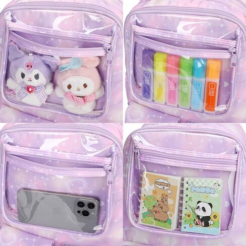 حقيبة الظهر الفتيات في سن المراهقة ، حقيبة الكتب في سن المراهقة ، سفر اليومية ، حقيبة ITA ، حقيبة ظهر مدرسية مقاومة للماء ، حقيبة ظهر للبنات ، النساء الأرجواني in Kuwait