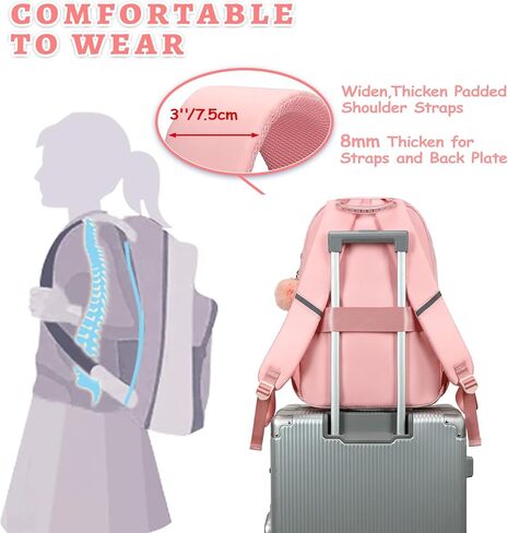 حقيبة الظهر الفتيات في سن المراهقة ، حقيبة الكتب في سن المراهقة ، سفر اليومية ، حقيبة ITA ، حقيبة ظهر مدرسية مقاومة للماء ، حقيبة ظهر للبنات ، النساء الأرجواني in Kuwait