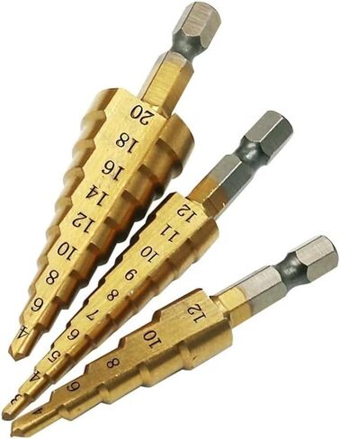 3pcs 3-12mm 4-12mm 4-20mm أخدود مستقيم خطوة الحفر بتات التيتانيوم مغلو in Kuwait