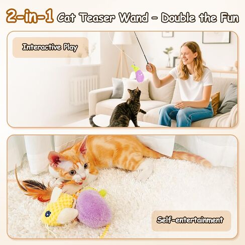 مجموعات ألعاب Cat Orsda ، 5 عبوات ، صوتية Catnip Crinkle ، كيكر هريرة تفاعلي لألعاب تمرينات كيتي داخلية ، طائر ناعم ودائم لجميع السلالات in Kuwait