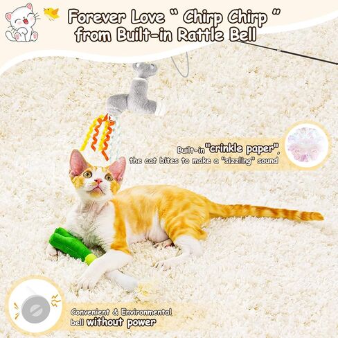 مجموعات ألعاب Cat Orsda ، 5 عبوات ، صوتية Catnip Crinkle ، كيكر هريرة تفاعلي لألعاب تمرينات كيتي داخلية ، طائر ناعم ودائم لجميع السلالات in Kuwait