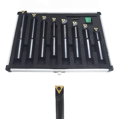 8 PCS 3/4 "SHANK SHANK ANDESSE مخرطة مخرطة مجموعة ، 90 ° جولة شريط ممل شانك مع 4 PCS TCMT21.51 و 4 PCS TCMT221 in Kuwait