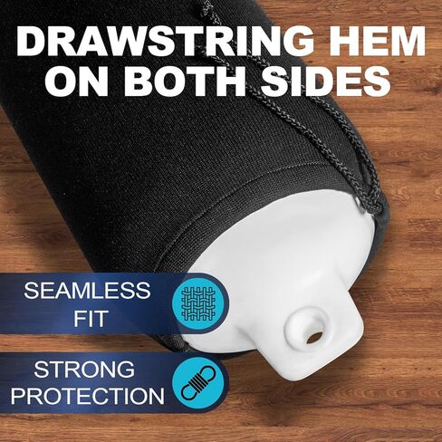 Boat Fender Covers | 2 & 4 Packs |Size: 8″ x 22″, 10″ x 26″ |Black & Navy Blue | Fender Covers for Twin Eye & Center Rope Tube Style Fender，Polyester (Boat Fender Not Included) in Saudi Arabia