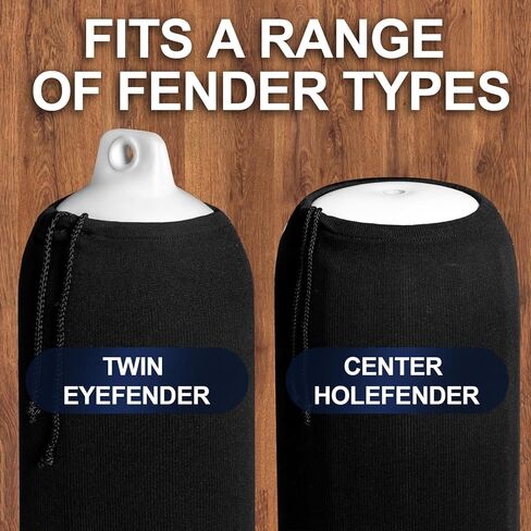 Boat Fender Covers | 2 & 4 Packs |Size: 8″ x 22″, 10″ x 26″ |Black & Navy Blue | Fender Covers for Twin Eye & Center Rope Tube Style Fender，Polyester (Boat Fender Not Included) in Saudi Arabia