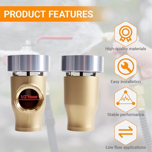 LF288A 1/2 "مكسور الفراغ الخالية من النحاس النحاس المضاد للحيوانات الخلفية ، مدخل NPT ومخرج سيليكون ، غطاء محرك السيارة ، تطبيقات منخفضة التدفق in Kuwait