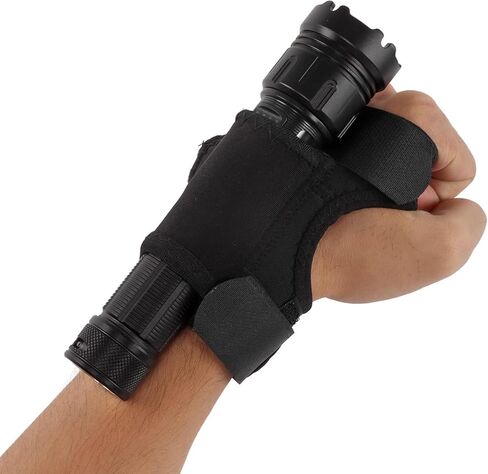 Wrist Flashlight Holster, Nylon Diving Flashlight Glove, Diving Torch Arm Holder Mount Thickened Wrist Strap Scuba Dive Lights Accessories for 25-30mm Underwater Flashlight in Saudi Arabia