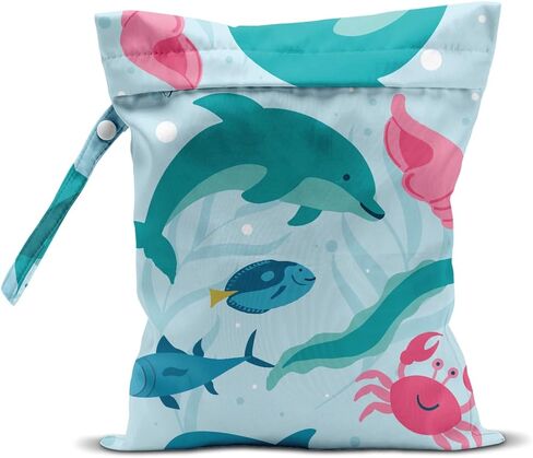 Wet Bag for Swimsuit Pool Travel Baby Cloth Diapers Dirty Yoga Gym Clothes Beach Bags Summer Gifts for Women Men Beach Vacation Essentials Costal Waterproof Wet Dry Bag Travel Laundry Bags in Kuwait