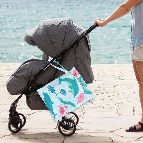 Wet Bag for Swimsuit Pool Travel Baby Cloth Diapers Dirty Yoga Gym Clothes Beach Bags Summer Gifts for Women Men Beach Vacation Essentials Costal Waterproof Wet Dry Bag Travel Laundry Bags in Kuwait