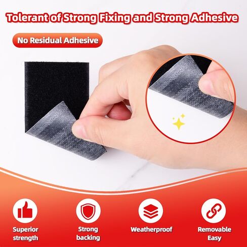 Hook and Loop Tape 1in x 20ft, Heavy Duty Adhesion Strip, Slef Adhesive Interlocking Tape, Back Adhesive Mounting Strips, Reclosable Sticky Back Interlocking Nylon Picture Hanging Strips in Kuwait