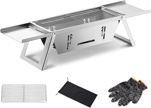 Barbecue Grills Small Folding Stainless Steel Lightweight Removable Washable Easy Carrying Grills Outdoor Camping Backyard(Simple) in Saudi Arabia