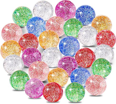 JOICEE 30PCS Bouncy Balls for Kids,9 Assorted Styles 30mm Bouncy Balls Bulk Rubber High Bouncing Toys with Storage Bag for Boys Girls Party Favors Birthday Gifts Classroom Prizes in Saudi Arabia