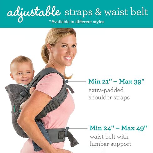 Infantino Flip 4-in-1 Convertible Baby Carrier, Adjustable, Ergonomic Babywearing, Registry Essential, Baby Carrier for Newborn to Toddler, Plaid in Saudi Arabia