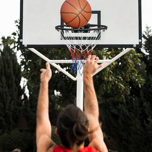 Miudgig 18 "استبدال كرة السلة ، Universal 18" محترف مزدوج الصلب كرة السلة الصلب حافة مع صافي نوبات في الأرض ومثبتة على الحائط ، داخلي/خارجية in Kuwait