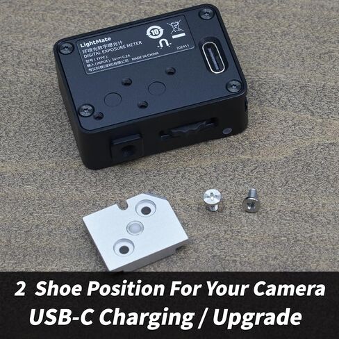 Lightmate Lite 2R Light Meter Photography ، 0.96 بوصة شاشة OLED كبيرة ، و 1.24 أوقية قابلة لإعادة الشحن ، وعدة بطارية قابلة لإعادة الشحن ، وعداد ضوء عالي الدقة للفيلم ، وكاميرات لايكا ، و Sliver Metal in Kuwait