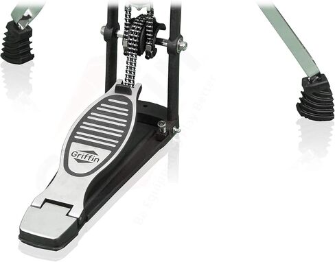 GRIFFIN 2 Leg Hi-Hat Stand (QuickAction X Series) – For Heavy Duty Cymbals, Double Braced Chrome Base Converts to No-Leg Mount for Drummers with Drum Key in Saudi Arabia