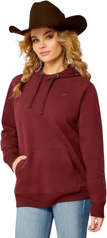 ARIAT Womens Logo 2.0 Hoodie Disual Outerwear Draphstring - Red in Saudi Arabia