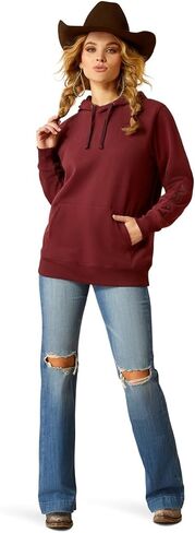 ARIAT Womens Logo 2.0 Hoodie Disual Outerwear Draphstring - Red in Saudi Arabia